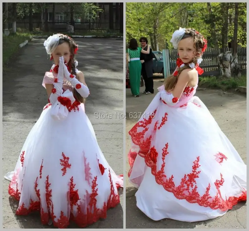 Red And White Flower Girl Dresses Pics And Galleries