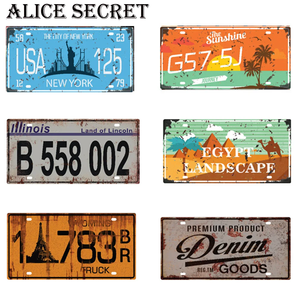 Металлическая тарелка с номером автомобиля винтажный Декор для дома жестяная