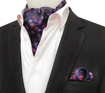 

2 Pcs/Set Popular Gentlemen Formal Scarf Set Fashion Paisley Floral Scarves with Pocket Square