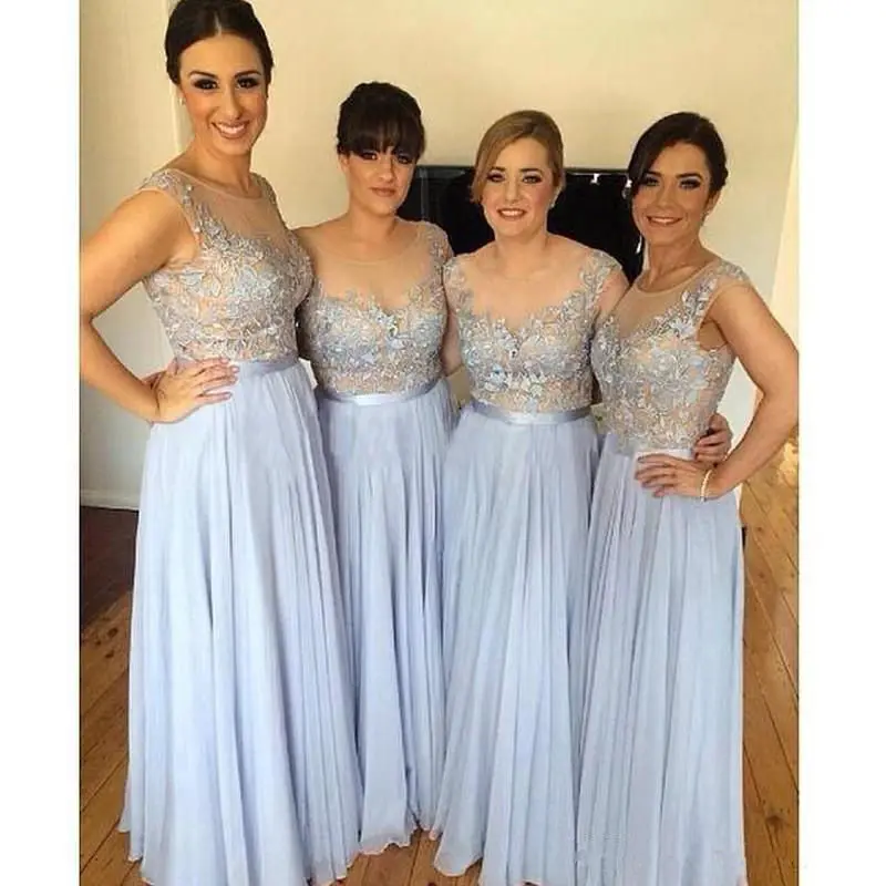 simple blue bridesmaid dresses