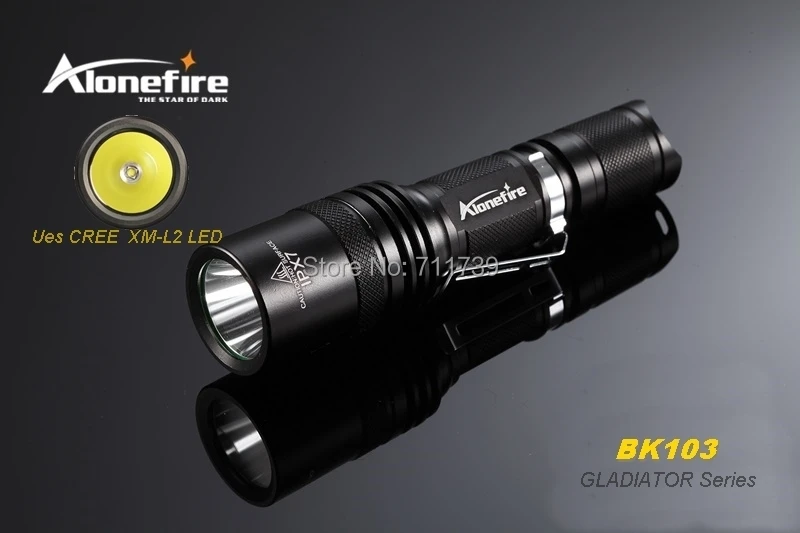 AloneFire GLADIATOR серии BK103 CREE XM-L2 светодиодный 5 Режим Портативный светодиодный фонарик для 1x18650 аккумуляторных батарей