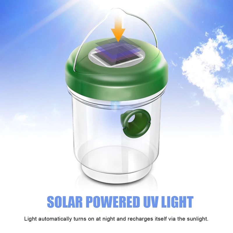 Solar Powered Wasp Trap Insect Catcher for Bees Yellow Jackets Hornets Flying Bee Hornet Trap Catcher Insect Mosquito Killer Solar Powered Wasp Trap Insect Catcher for Bees Yellow Jackets Hornets Flying Bee Hornet Trap Catcher Insect Mosquito Killer