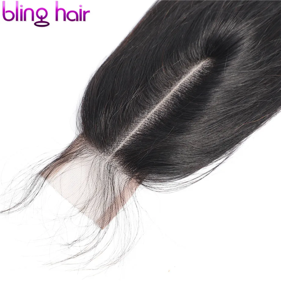 Bling Hair 2*6 бразильские прямые волосы с детскими волосами средняя часть швейцарское кружево Remy человеческие волосы натуральный цвет