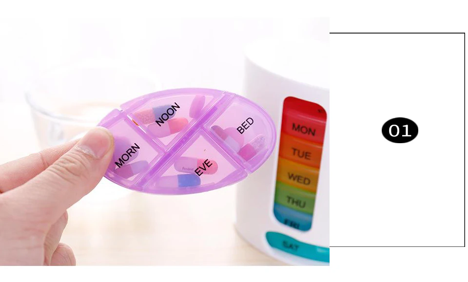 Portable Mini Pill Case Box Capsule Weekly Splitters OrganizerContainer For Tablets Compartment Transparent Plastic Storage Box (5)