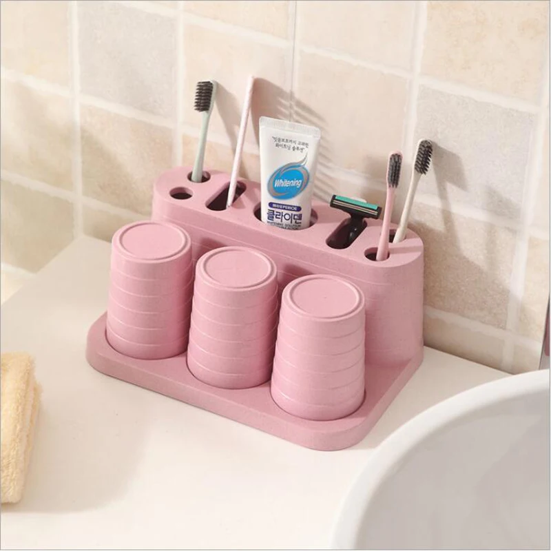 Home Bathroom Tumblers Simple Design Family Pp Plastic Toothbrush Toothpaste Holder Removable Organizer Storage Shelf Aliexpress Plastic Toothbrush Toothpaste Holder