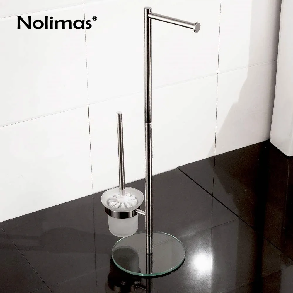 SUS 304 Stainless Steel Mirror Finished Round Bottom Toilet Paper Brush Cup Holder&ampFloor Holder Bathroom Accessories | Обустройство