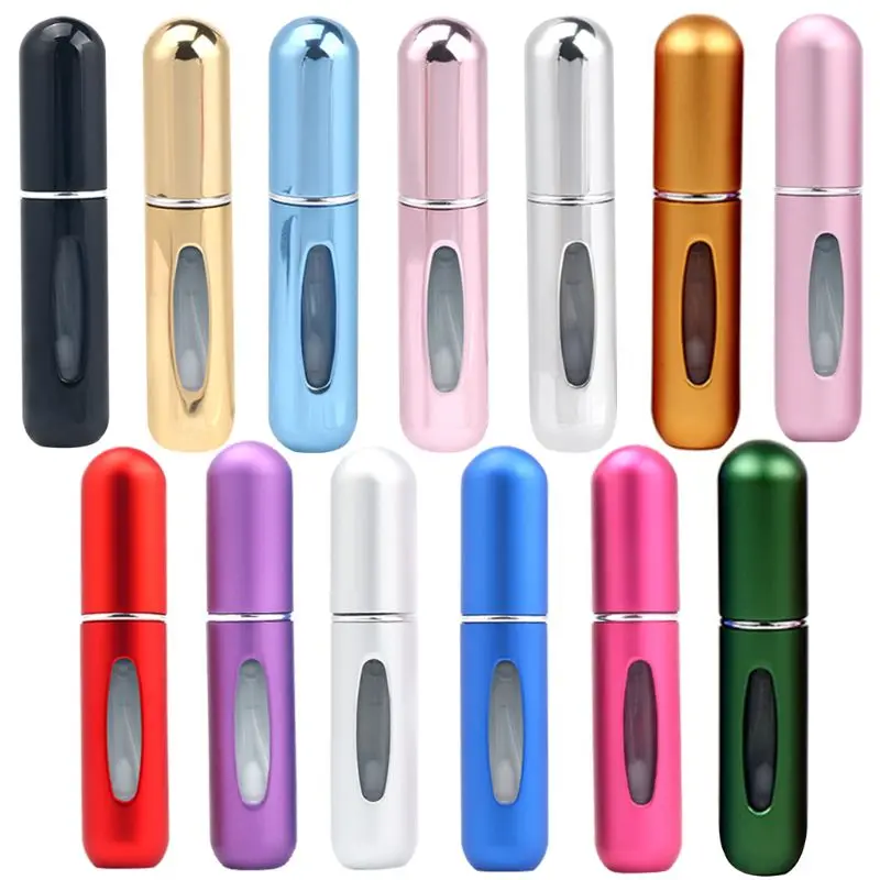 

5ml Portable Travel Mini Refillable Empty Perfume Bottle Atomizer Scent Pump Spray Case Aluminum Cosmetic Container Dispenser