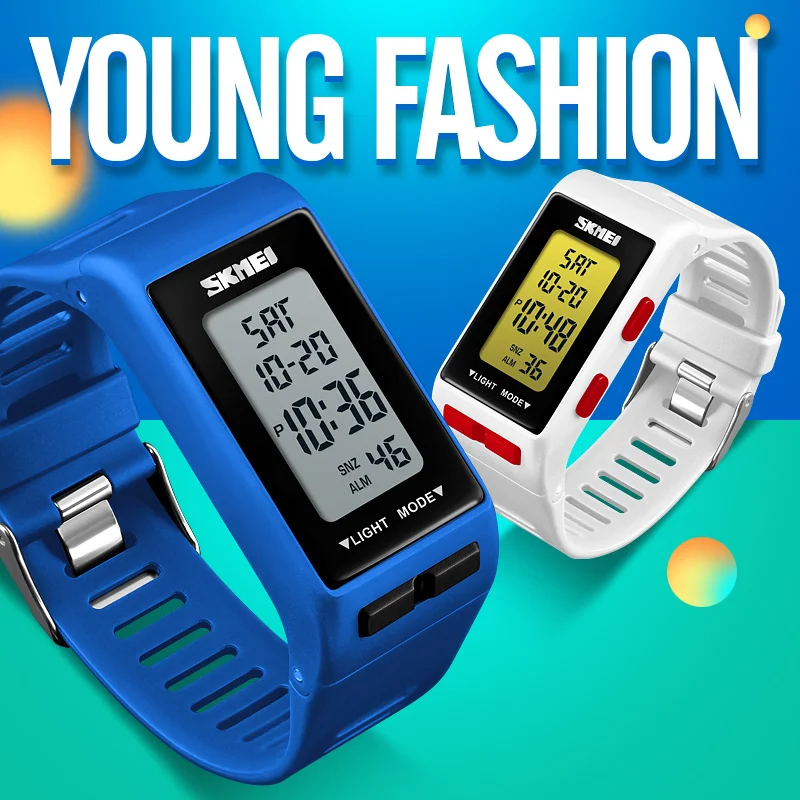 1362 النساء الرياضة الساعات الفتيات دبل الوقت LED الرقمية ووتش المعصم 30 M مقاومة للماء Relogio Feminino SKMEI