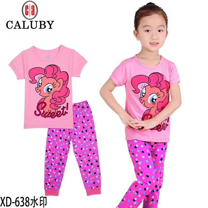 Hot-2016-new-pony-clothes-girls-clothing-sets-kids-pajamas-children-2-piece-sleepwear-home-fashion (2)
