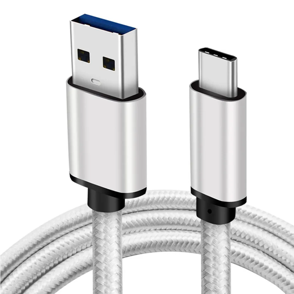 نوع-C سريع شحن كابل نقل بيانات 3A عالية الحالي USB-C3.0 النايلون النسيج عملية لسامسونج الهواتف المحمولة مثل الدخن الهواتف