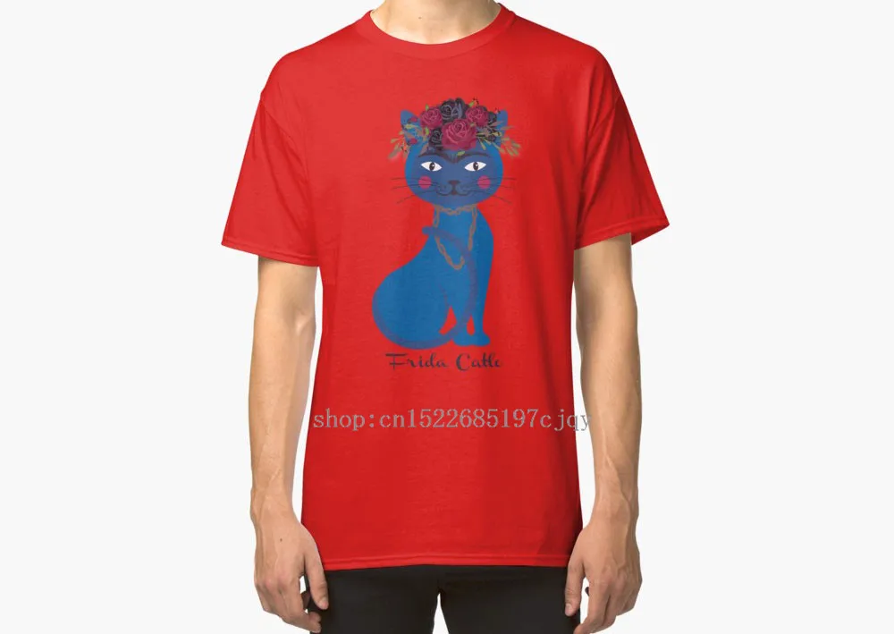 2018 Новый Frida Cat Для мужчин с коротким рукавом хлопковая Футболка Размер S