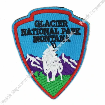 

3" Hiking Travel Souvenir Patch "Glacier National Park" Mountain Souve Clothes Stickers MOTIF APPLIQUE Clothing Iron On Badge
