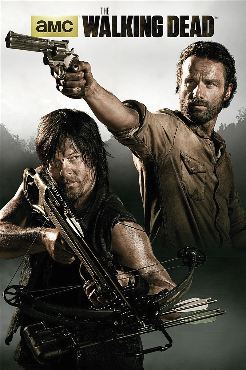 Retro Wall Sticker Free Ship The Walking Dead Tv Series Canvas Wallpaper Customized Classic Stylish Poster 50x76cm Pn 162 Sticker Free Sticker Yellowsticker Security Aliexpress