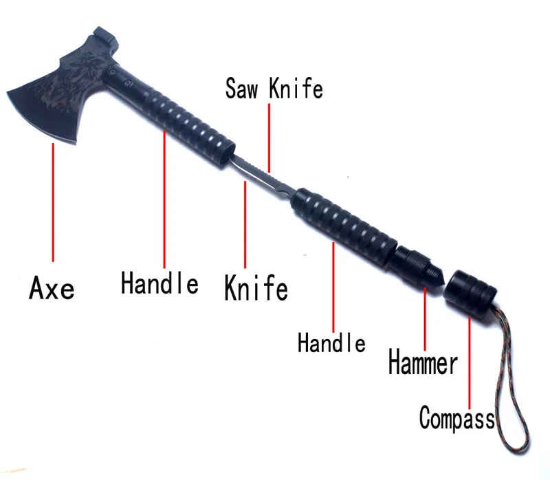 King Sea Axe открытый разборный топор для кемпинга складной алюминиевый сплав Томагавк топор Многофункциональный топор для выживания с ножом