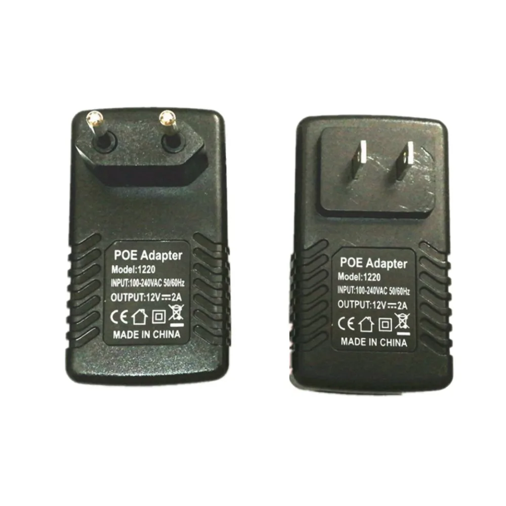 

2PCS POE Adapter 12V 2A 24W Wall Plug POE Injector Ethernet Adapter IP Phone / Camera Power Supply Charger EU US plug