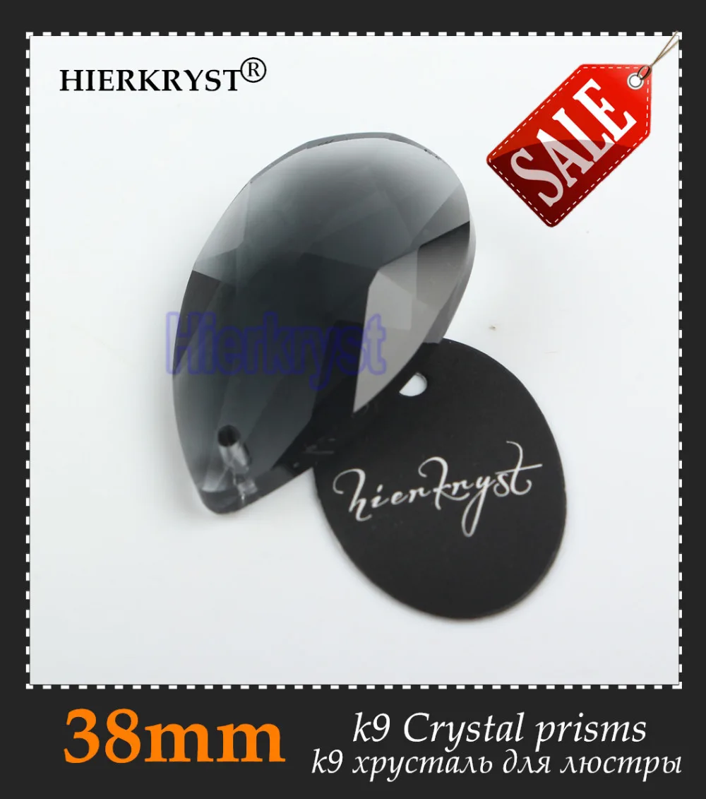 

HIERKYST 20 pcs K9 Glass Crystal Prisms Pendants Chandeliers Parts Lustres Rainbow Lamp Lighting Drops Transparent black 38mm