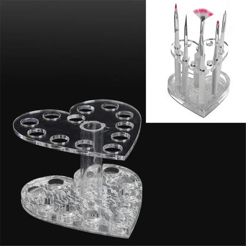  1pc Clear Makeup Nail Art Acrylic UV Gel Pen Holder Brush Organizer Stand Display Cosmetic Storage 