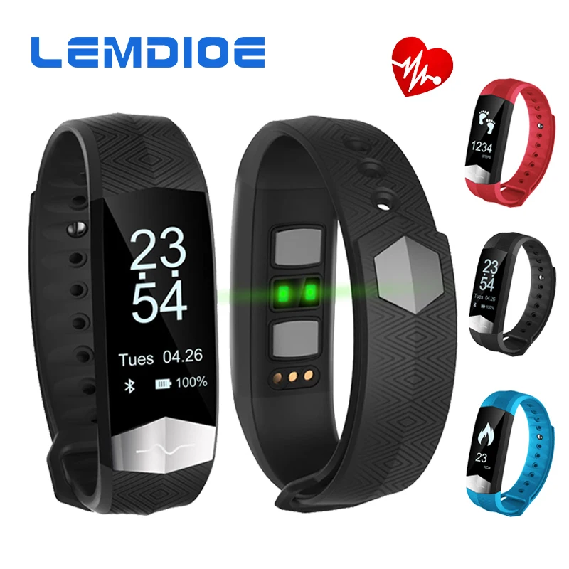 

LEMDIOE CD01 Bluetooth Smart Band ECG Heart rate Blood pressure monitor Smart wristband Fitness Bracelet For IOS Android phones