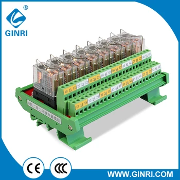

GINRI JR-8W2 8 Channel DPDT Weidmuller Relay Module PLC Output Relay Board 230VAC