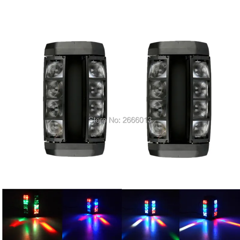 

2pcs/lot Mini LED Spider Light DJ Disco KTV Lights RGBW LED Beam Light DMX512 Stage Effect Lighting Wedding Home Party LED Lamps
