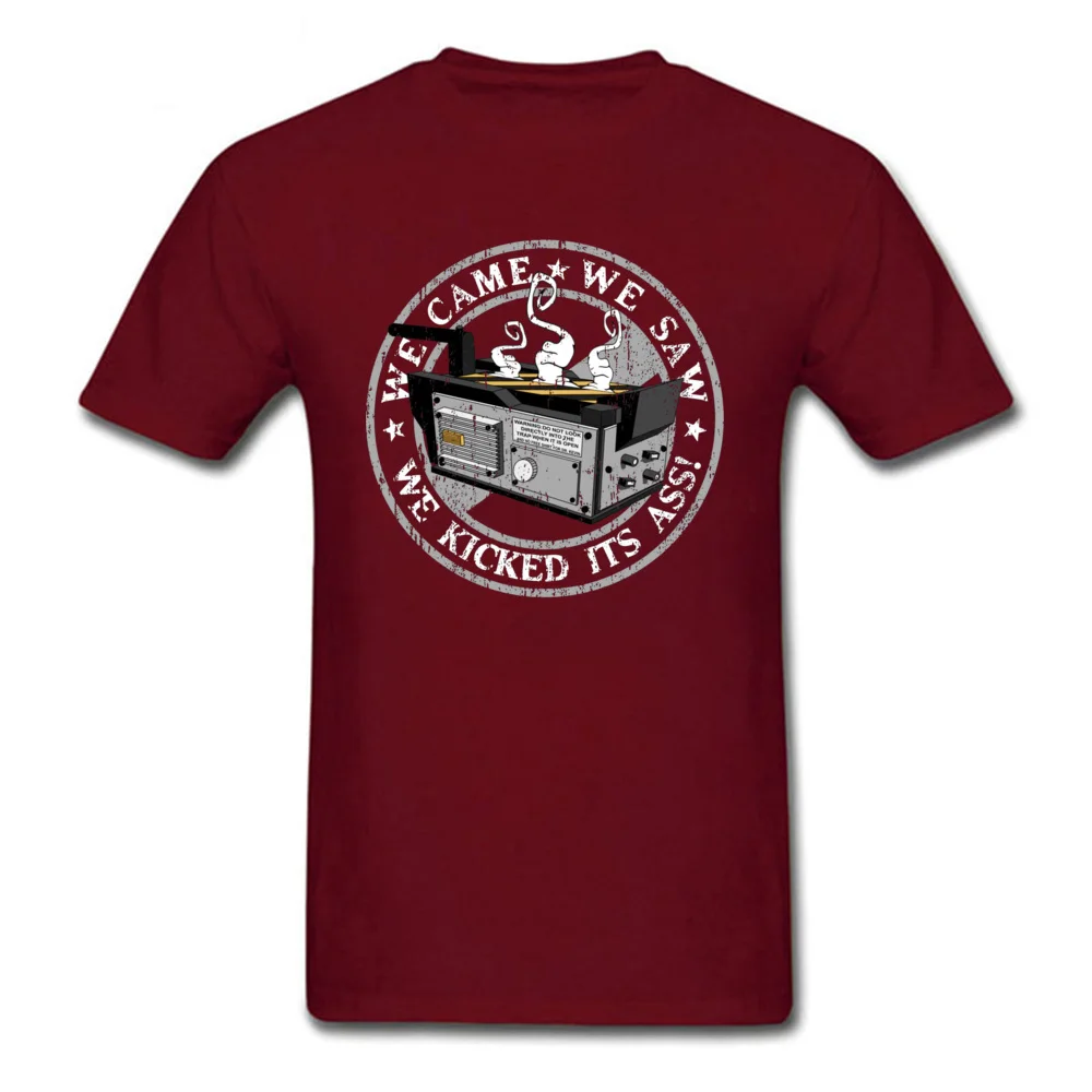 Fashionablecosie Short Sleeve Tops Shirt VALENTINE DAY Newest Crewneck Cotton Tee Shirts Mens T-Shirt Birthday  We came we saw we kicked its ass 12673 maroon