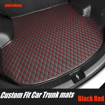

ZHAOYANHUA Car trunk mats Case for Peugeot 206 207 308sw 3008 4008 508 rcz 5D Waterproof car-styling leather Anti-slip carpet li