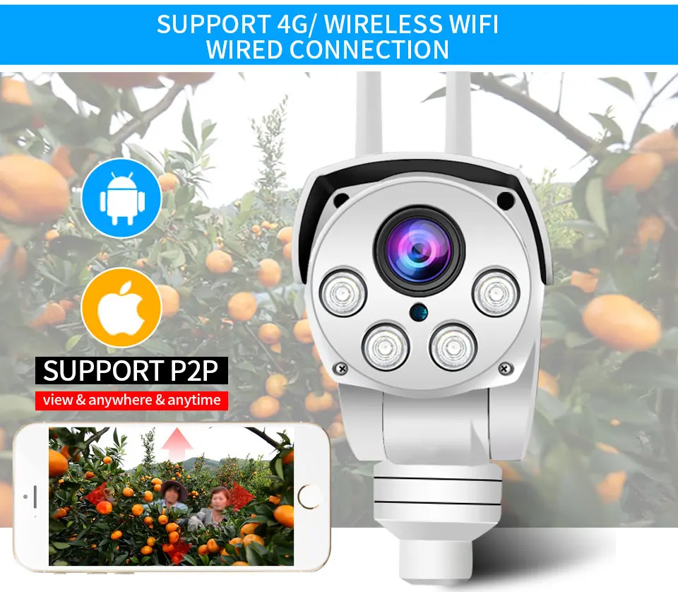 3g 4G sim-карта камера 1080P 960P 3516C+ SONY323 PTZ 4X Zoom IR 50M наружная безопасность wifi IP камера Bullet камера беспроводная CamHi