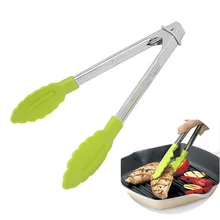 7 дюймов Еда Класс силиконовый Еда tong Кухня щипцы посуда Пособия по кулинарии зажимы-Щипцы Зажим Аксессуары для салата барбекю инструменты