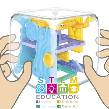 

1Set Mini 3D Magic Maze Cube Labyrinth Rolling Ball Game Toys for Kids Children Intelligent Toy Gifts