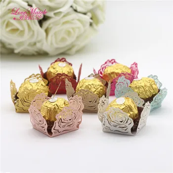

Love Match 50Pcs Beautiful Laser Cut Candy Box Bar Wedding Favors And Gifts Cake Accessories Party Favors and Decoration