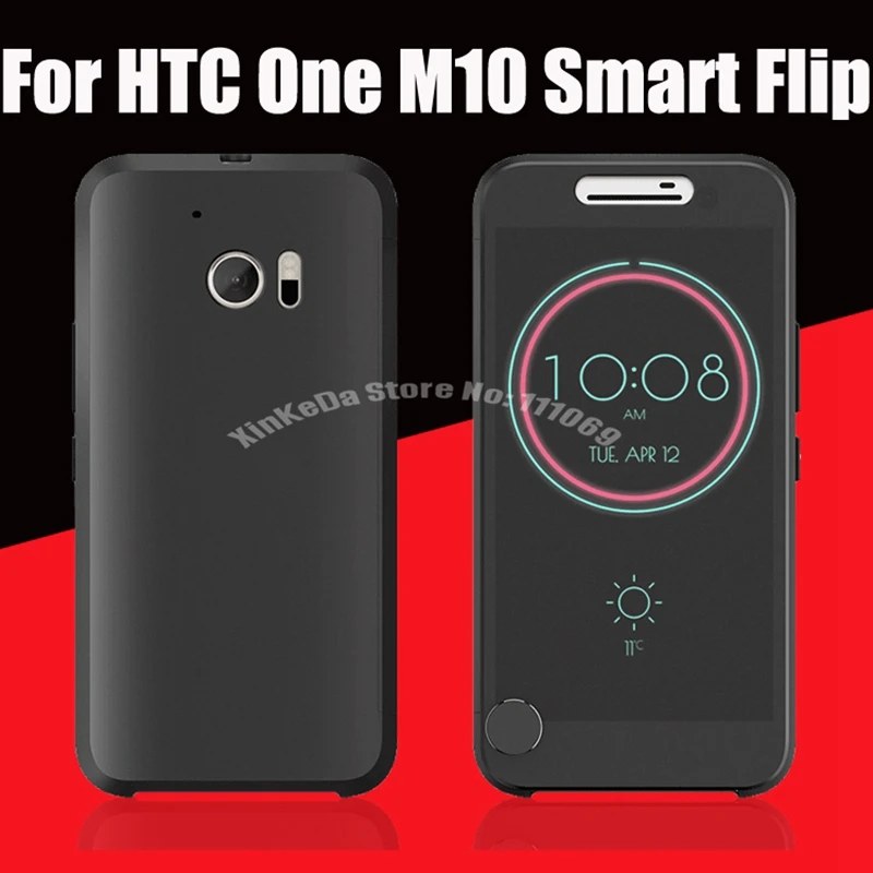 

10pcs for HTC 10 Ice View Case Big Window Flip Cover for HTC One M10 Lifestyle Protective Housing Touchable Visible Case Coque
