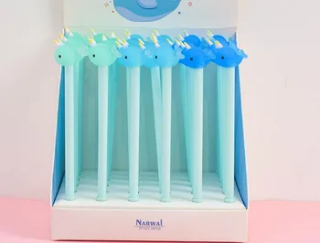 

cute korea fish dolphin gel ink Pen Signature Pen Neutral Pen kawaii blue gel Pen school prize students staitonery item 36pc/lot