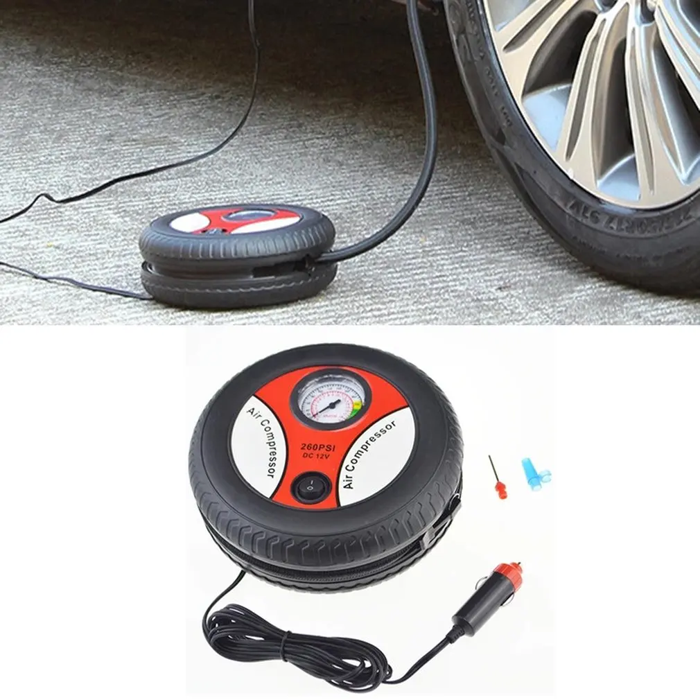 

Car Tire Inflation Pump Air Compressor Mini Tire Design 12V Input Voltage Electric Inflating Machine Suitable For Most Cars