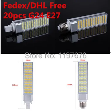 14 Вт 5050 SMD 60leds E27 G24 светодиодные лампы pl лампы теплый белый/белый AC110-240V 1380 Lumes по fedEx/DHL 20 шт./лот