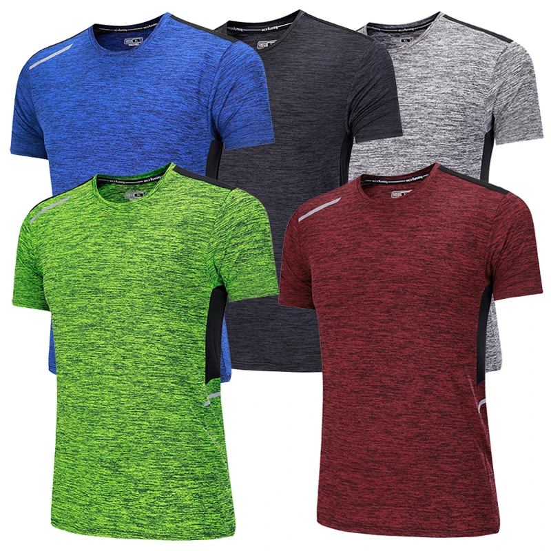 

Mens Workout Shirt Fitness Gym T Shirt Sport Top Jogging Running Shirts Men Training Compression Tee Shirt Dry Fit Rashguard MMa