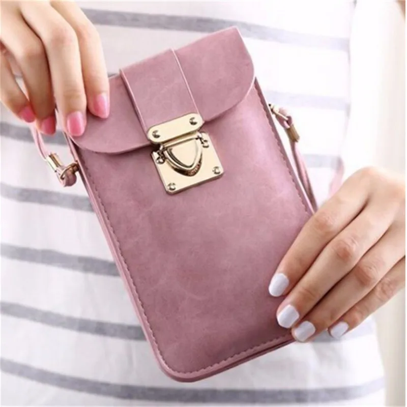 

Women Leather Messenger Bag Mini Cell Phone Pocket Cellphone Pouch Students Crossbody Case Clutch Purse Girl Small Shoulder Bags