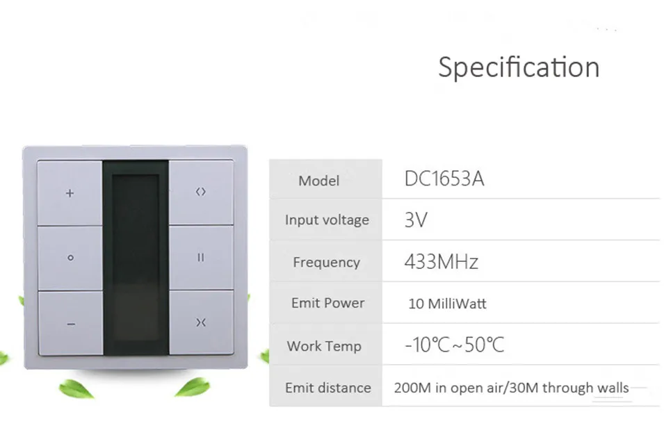 Dooya DC1653 wall switch,15 Channel Emitter Remote Controller for Electric Curtain Motor,Curtain Accessories, for KT320E DT52E-9