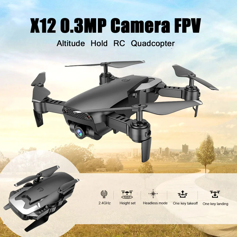 Новейшая X12 0.3MP 2.0MP широкоугольная камера RC самолет WiFi FPV Дрон RC вертолет удержание высоты RC Квадрокоптер VS E58 XS809HW