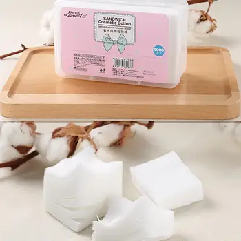 

1000pcs 2018 New Portable Cosmetic Cotton Pads Remove Makeup Wipes Soft Eyeshadow Mascara Remover Facial Cleansing Paper