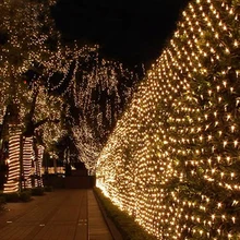 120 светодиодов, сетчатый светодиодный светильник, 1,5*1,5 метров, сетчатый Сказочный светильник s, для рождественской елки, вечерние, свадебные, 7 цветов, с хвостом, быстрая SW