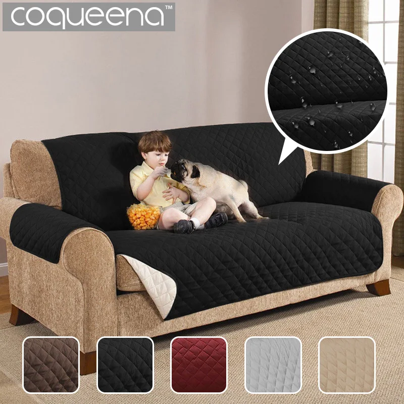 

Waterproof Quilted Sofa Covers for Dogs Pets Kids Anti-Slip Couch Recliner Slipcovers Armchair Furniture Protector 1/2/3 Seater