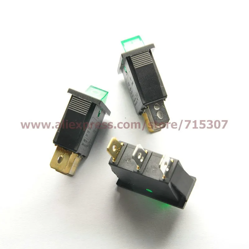 KCD3-101N KCD2 green on-off 3pins with light 16A 250V(2)