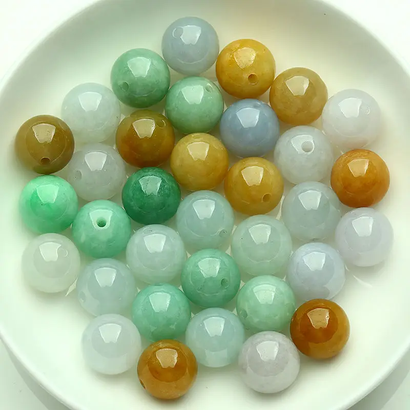 5 шт. натуральный нефрит класса А (Jadeite) свободный Круглый бисер/Размер: 13 мм