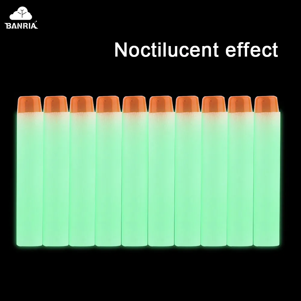 100pcs-7-2cm-white-Luminous-Soft-Bullet-Toy-Sniper-Rifle-Whistler-Dart-Sniper-with-Hole-Foam