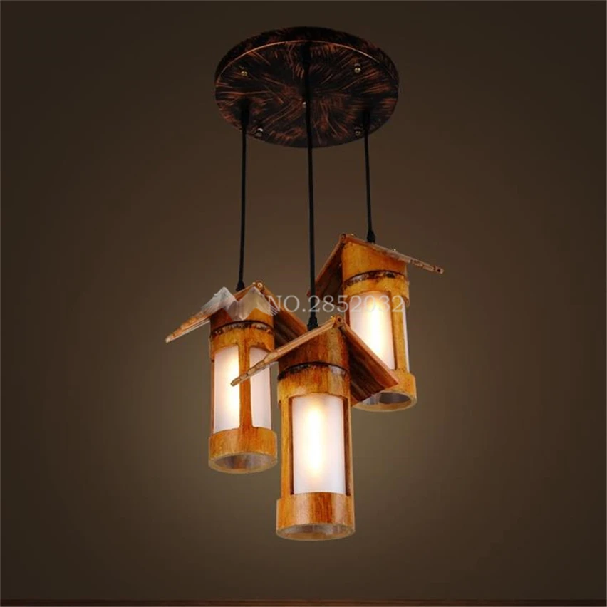 Jw American Retro Country Pendant Lights Wood Lamp Led Pendant Lights Wood Lamp Led