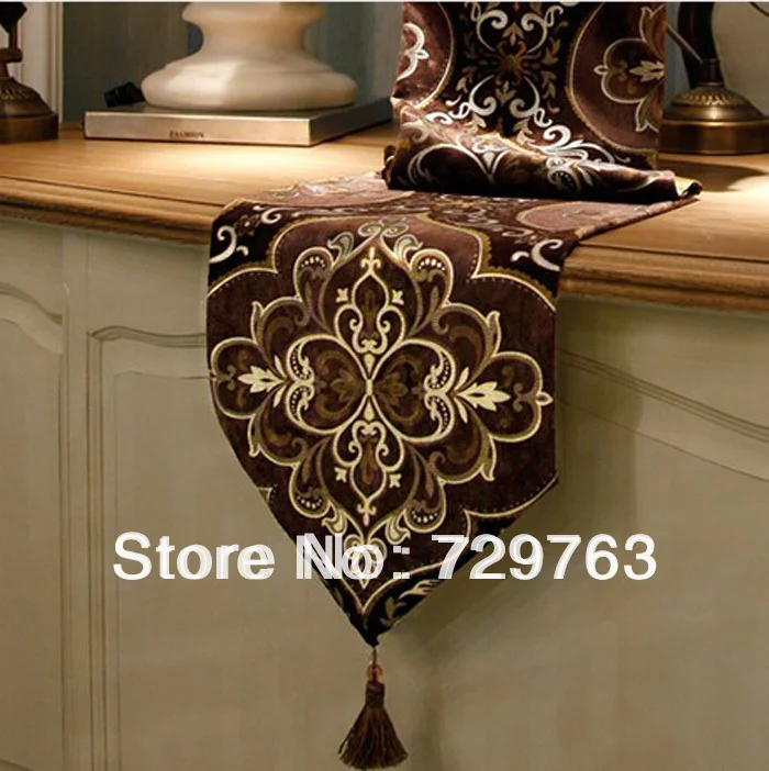 Clical Embroidered Velour Bronzing Table Runner Cloth Home Decor Clical Embroidered Velour Bronzing Table Runner Cloth Home Decor Textiles Coffee Tables Cover Cloths Tablecloth 30 180cm