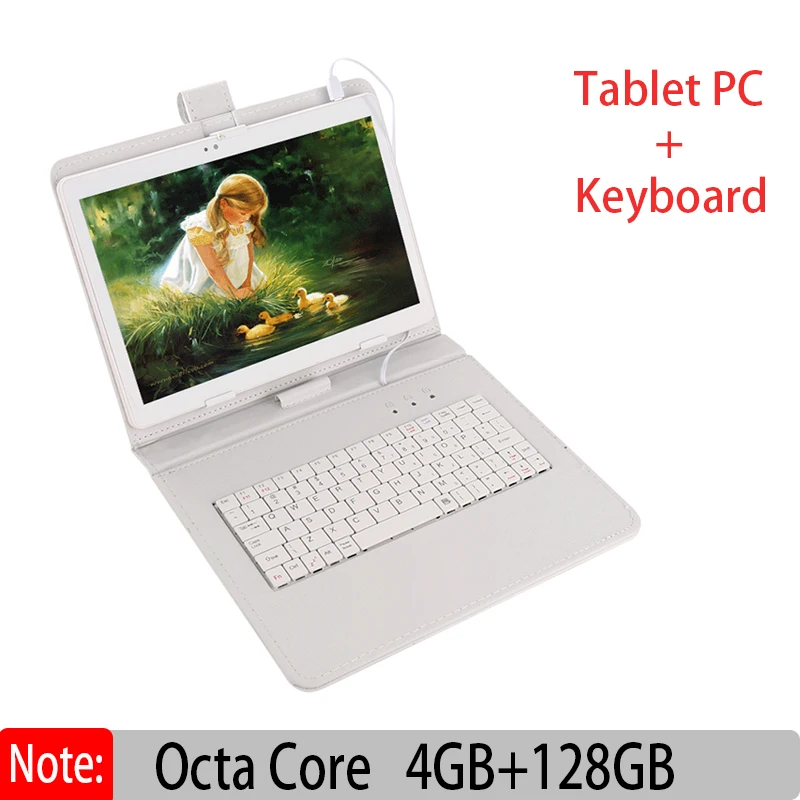 

Original New Android Tablet PC 10 Inch Octa Core with Google Plya WiFi Phone Call 3G ADD Keyboard Leather Case Tablets Office
