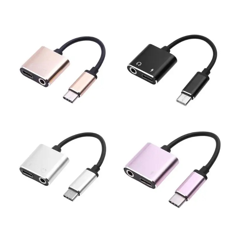 

Universal 2 in 1 Type-C USB-C to 3.5mm Headphone Earphone Jack Audio Charging Cable Adapter Converter Wire High Quality Cables