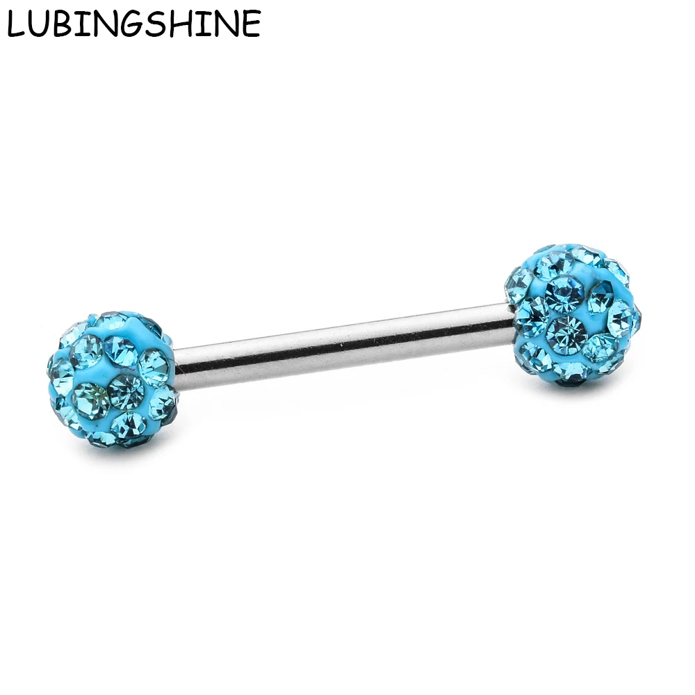 

Disco Crystal Ball Labret Lip Ring Ear Stainless Steel Piercing Jewelry Earrings Punk Crystal Ball Tongue Nose Nipple Rings
