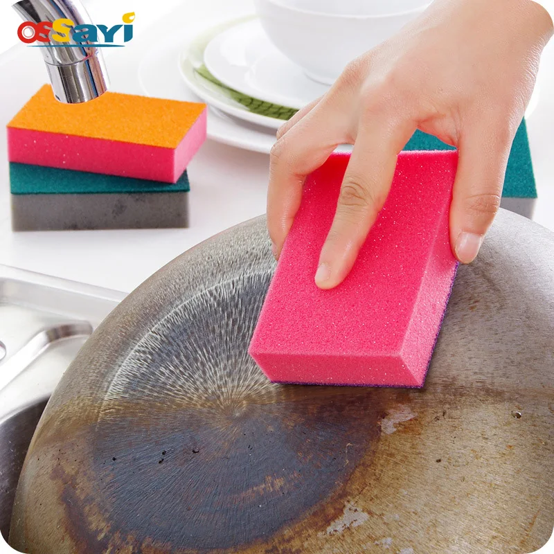 

Descaling Cleaning Sponge Super Strong Rust Remover Eraser Kitchen Tool Double-Sided Magic Scrub Kitchen Removing Rust Sponge